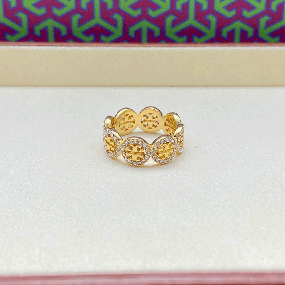 Tory Burch Rhinestone Letter Ring - Picture 3 of 8
